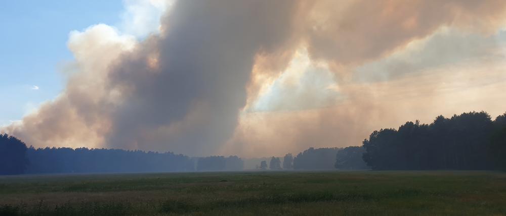 Der Brand bei Hennickendorf am Montag.