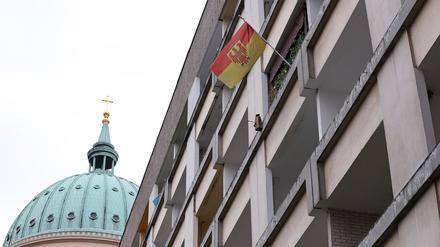 Der Wohnblock Staudenhof am Alten Markt 10.