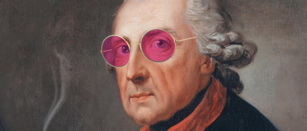 So werben die Macher der Musikfestspiele für das diesjährige Programm: Friedrich II mit Joint.