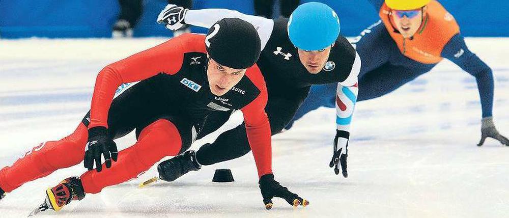 Auf den ersten Metern. Robert Seifert (links) lebt von seiner Explosivität.Foto: dpa