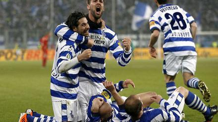 Jubel bei den Duisburgern: Der MSV hat das Pokalfinale erreicht und darf nun auf Europa hoffen.