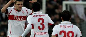 Die Stuttgarter feiern einen wichtigen Auswärtssieg.