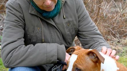 Eingespieltes Team: Claudia Hämmerling mit ihrem Bullterrier.