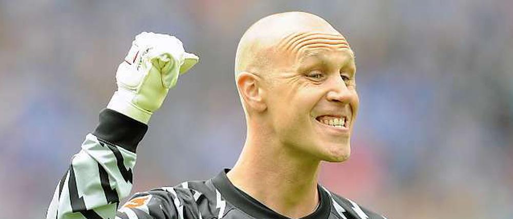 Maikel Aerts, in der Aufstiegssaison vor zwei Jahren Stammkeeper bei Hertha, im letzten Jahr nur noch Ersatz. 