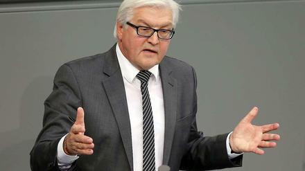 SPD-Fraktionschef Steinmeier bei einer Rede im Bundestag.