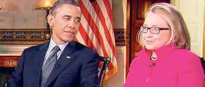 Einmaliges Foto. US-Präsident Barack Obama mit Hillary Clinton in der CBS-Sendung „60 Minutes“.