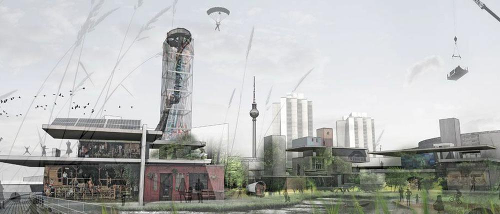 Spielwiese. Einen Wohn- und Erlebnisraum stellen sich die Ideengeber auf dem Gelände an der Spree in Friedrichshain vor.