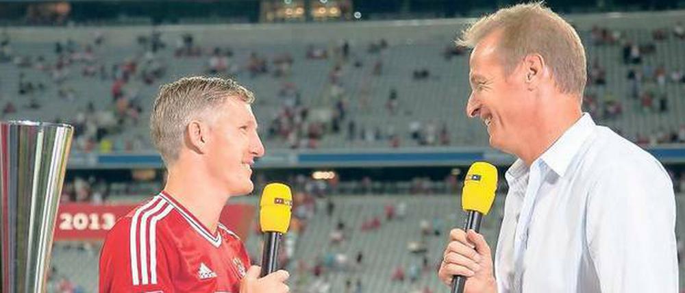 Bastian Schweinsteiger und RTL-Moderator Florian König.