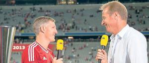 Bastian Schweinsteiger und RTL-Moderator Florian König.