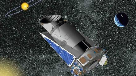 Aus besseren Tagen. Die Simulation zeigt, wie das Weltraumteleskop ferne Sterne ins Visier nimmt, um Exoplaneten aufzuspüren.