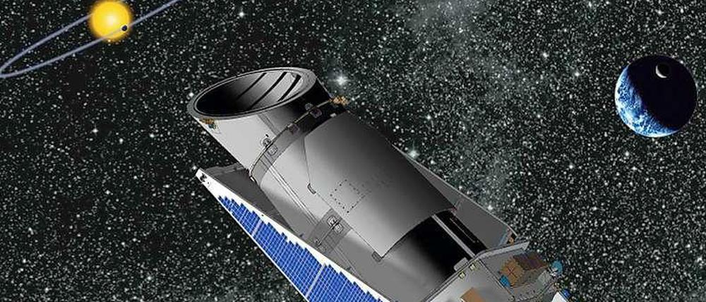 Aus besseren Tagen. Die Simulation zeigt, wie das Weltraumteleskop ferne Sterne ins Visier nimmt, um Exoplaneten aufzuspüren.