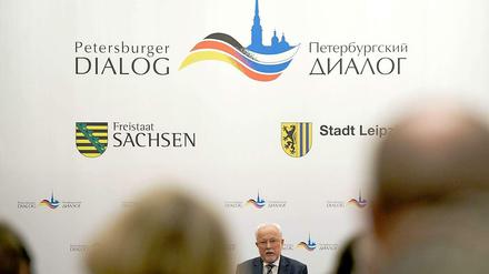 Lothar de Maizière bei einer Veranstaltung des Petersburger Dialogs in Leipzig. 