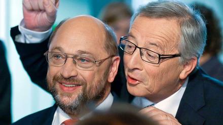 Erst Gegner, Partner: Der Parlamentspräsident und SPD-Politiker Martin Schulz und der konservative EU-Kommissionspräsident Jean-Claude Juncker.