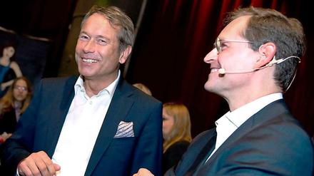 Zwei minus eins. Ulrich Nußbaum (l.) hat seinen Rücktritt bereits erklärt. Nun ist es am designierten Regierenden Bürgermeister Michael Müller, einen Nachfolger für ihn zu finden.