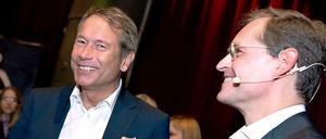 Zwei minus eins. Ulrich Nußbaum (l.) hat seinen Rücktritt bereits erklärt. Nun ist es am designierten Regierenden Bürgermeister Michael Müller, einen Nachfolger für ihn zu finden.