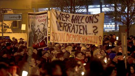 Die Demonstration gegen die Wahl von Bodo Ramelow blieb friedlich. AfD und NPD-Mitgleider waren nicht zu sehen. 