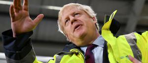 Premierminister Boris Johnson auf einer Wahlkampfveranstaltung bei einem Logistikunternehmen in Washington in der Nähe von Sunderland am 09.12.2019.