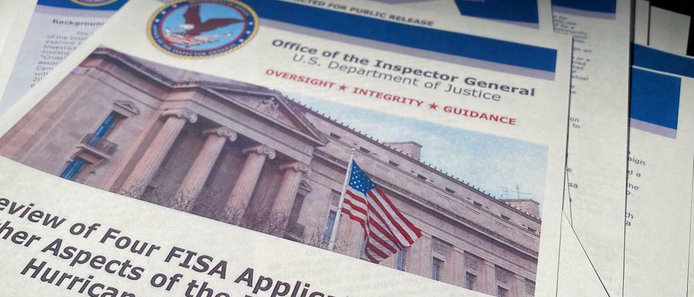 Der Bericht des Generalinspekteurs Michael Horowitz über den Hintergrund der FBI-Ermittlungen zu möglichen Russland-Kontakten von Donald Trumps Wahlkampfteam. Das Dokument wurde am 09.12.2019 vom US-Justizministerium veröffentlicht.