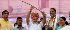 Heute ein Wahlsieger: Nationalist Narendra Modi bei einer Wahlkampfveranstaltung