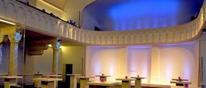 Lichtspiele. Die frühere Kirche der Neuapostolischen Gemeinde in Charlottenburg wurde zur Eventstätte umgebaut. 