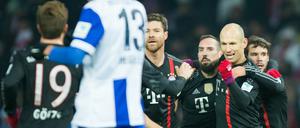 Tor des Tages: Arjen Robben bejubelt seinen Treffer gegen die Hertha.