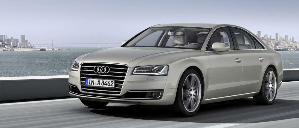 Eleganz: Das Design des A8 wurde stilvoll ans Jahr 2014 angepasst - auch mit dem Single-Frame-Kühlergrill.