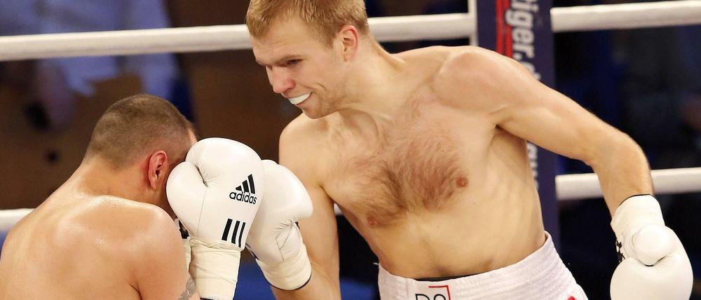 Boxen mit Anspruch. Stefan Härtel in seinem dritten und bisher letzten Profikampf. Als Amateur brachte er es auf fast 190 Kämpfe und vier Meistertitel.