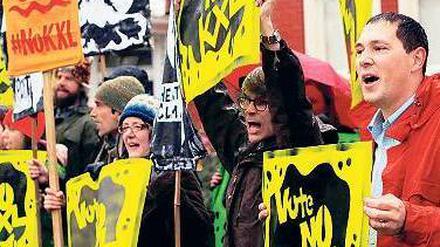 Proteste von Sioux-Angehörigen in Washington gegen die Ölpipeline "Keystone XL".