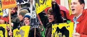 Proteste von Sioux-Angehörigen in Washington gegen die Ölpipeline "Keystone XL".