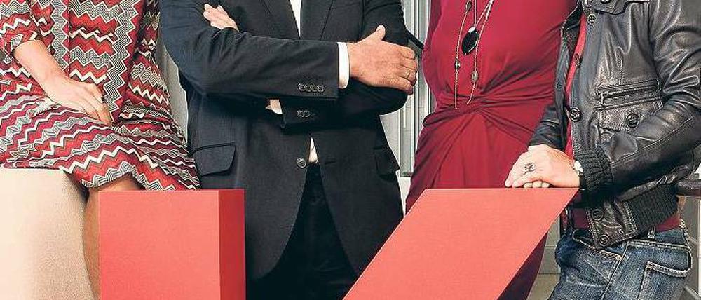 Die vier von der „Kulturzeit“. Andrea E. Meier, Ernst A. Grandits, Cécile Schortmann und Tina Mendelsohn (v.l.n.r.) wechseln sich in der Moderation ab. 