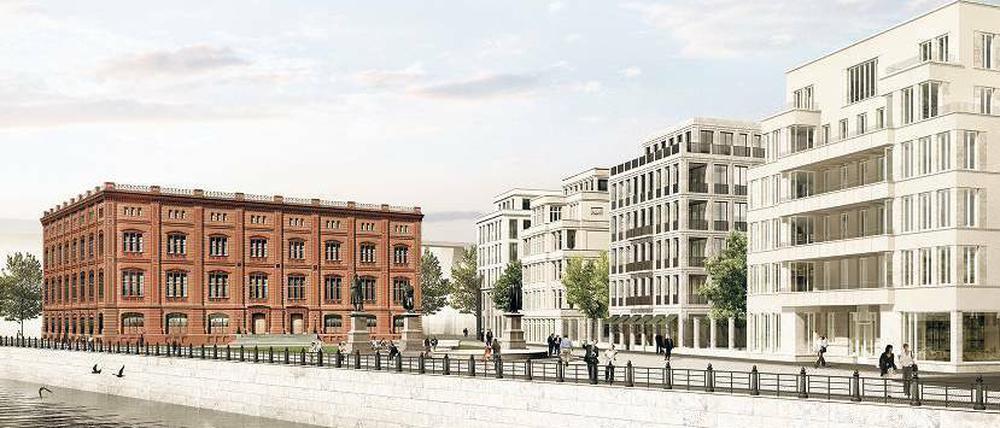 Altes Haus. So würde die Bauakademie nach ihrer Rekonstruktion von der Schlossbrücke aus gesehen da stehen.