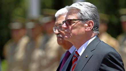 Bundespräsident Joachim Gauck und Palästinenserpräsident Abbas