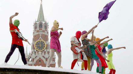 Punk-Gebet. Die feministische Band Pussy Riot im Januar 2012.