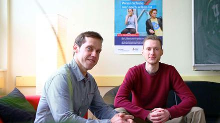 Die Schulsozialpädagogen Andreas Keßler und David Schröder arbeiten mit Schulverweigerern.
