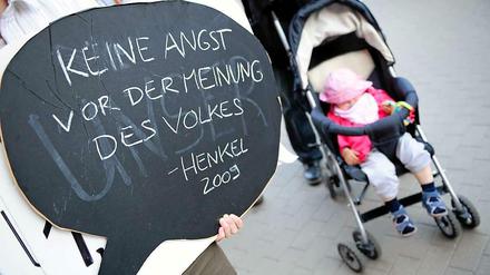 Protest für Volksentscheid am Tag der Bundestagswahl