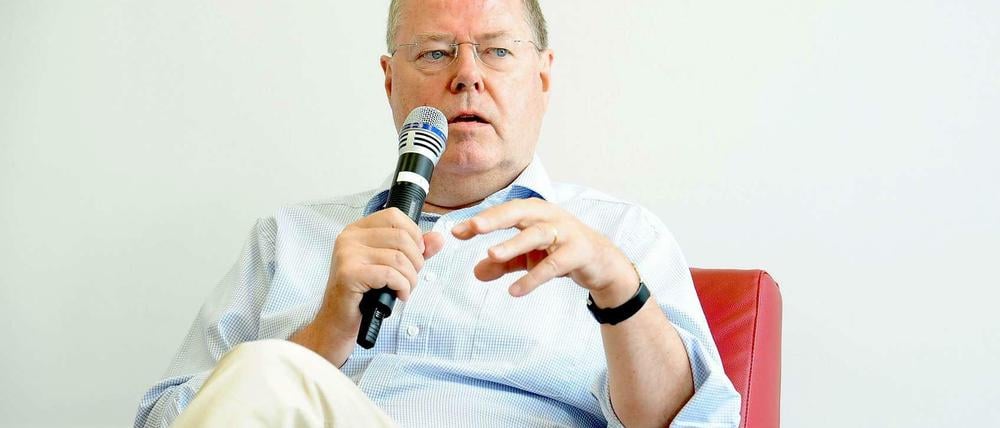 Der Kandidat. Peer Steinbrück diskutiert im Tagesspiegel-Verlagsgebäude.