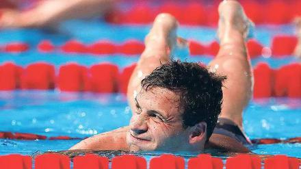 Sanfte Bauchlandung. Ryan Lochte war nicht zufrieden mit sich in Barcelona.