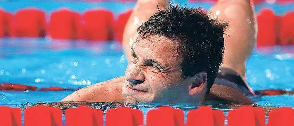 Sanfte Bauchlandung. Ryan Lochte war nicht zufrieden mit sich in Barcelona.