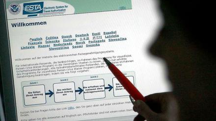 Online-Einreiseformular für die USA
