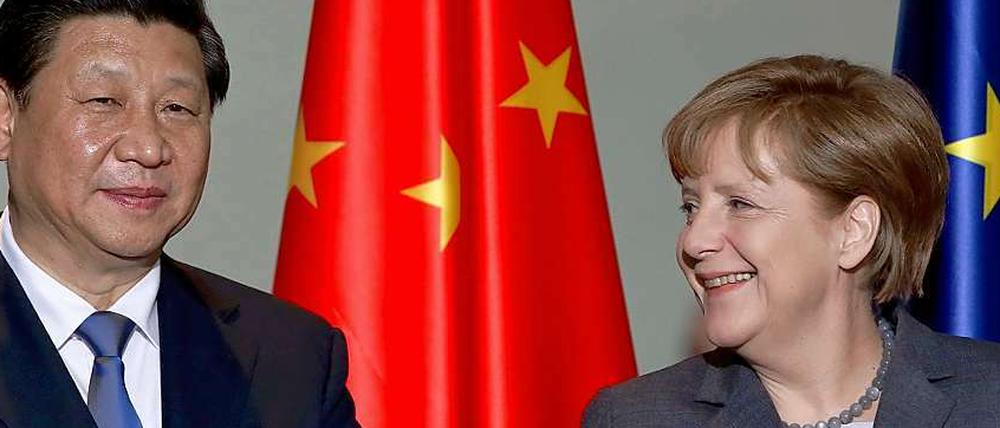 Chinas Staatspräsident Xi Jinping zu Besuch bei Bundeskanzlerin Angela Merkel.