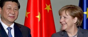 Chinas Staatspräsident Xi Jinping zu Besuch bei Bundeskanzlerin Angela Merkel.