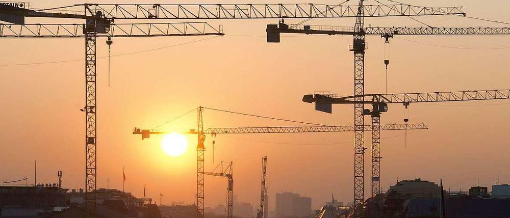 Der Auftragseingang im Berliner Bausektor liegt um ein Sechstel unter dem Niveau des Vorjahres.