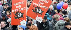 Auch die Jusos waren bei der Gegendemonstration dabei.