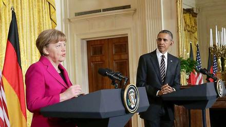 Angela Merkel und Barack Obama am Mittwochnachmittag bei einer gemeinsamen Pressekonferenz in Washington.