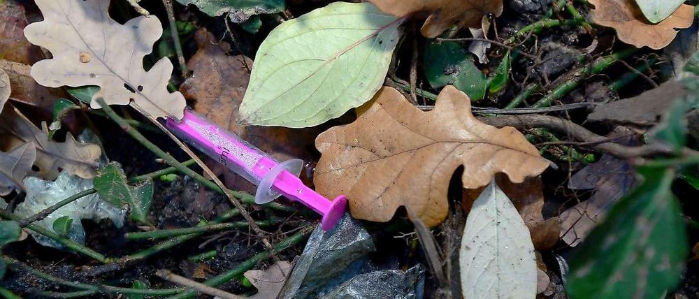 Spritzen im Gebüsch. Am Stuttgarter Platz sind die Hinterlassenschaften der Junkies nicht zu übersehen. 