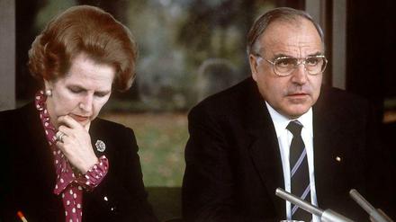 Helmut Kohl im Jahr 1982 mit der damaligen britischen Premierministerin Margaret Thatcher.