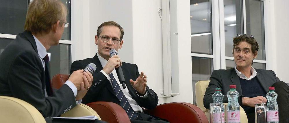 Michael Müller bei seinem ersten öffentlichen Auftritt als Regierender Bürgermeister von Berlin im Tagesspiegel-Haus.