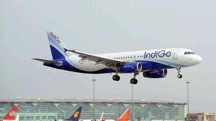 Eine A320 der indischen Fluggesellschaft Indigo. 