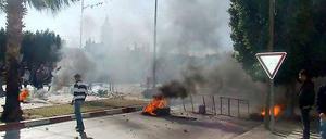 Unruhen in Tunesiens Hauptstadt Tunis.