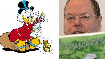 Finanzexperten: Dagobert Duck und Peer Steinbrück.